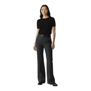 Cabi Black Pinstriped Wide Leg Trouser Pant